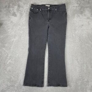 Madewell Mid Rise Kick Out Jeans Womens 31 Black Flare Denim Boho Western